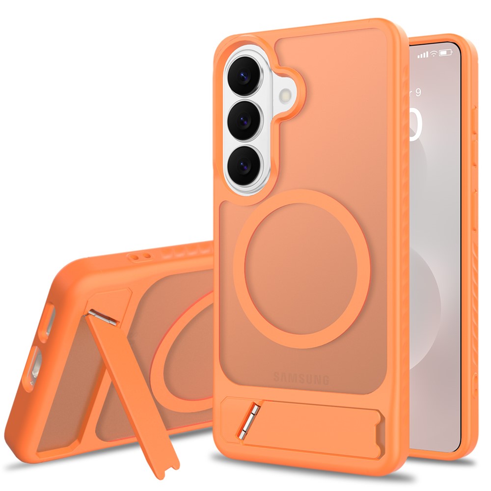 For Samsung Galaxy S26+ Magnetic Case Kickstand PC + TPU Skin Touch Phone Cover