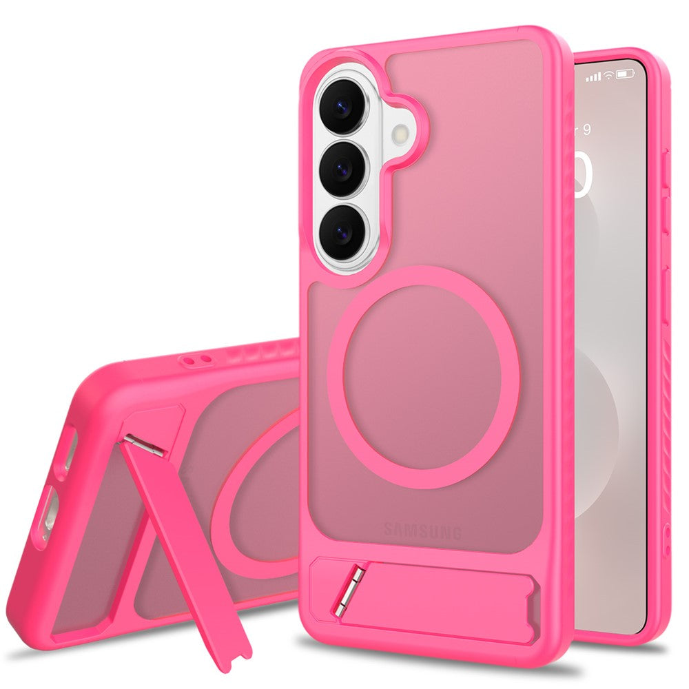 For Samsung Galaxy S26+ Magnetic Case Kickstand PC + TPU Skin Touch Phone Cover