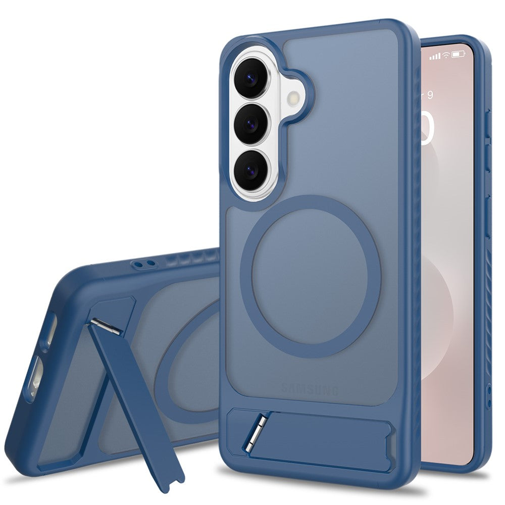 For Samsung Galaxy S26+ Magnetic Case Kickstand PC + TPU Skin Touch Phone Cover