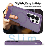 For Samsung Galaxy S26 Ultra Magnetic Case Kickstand PC + TPU Skin Touch Phone Cover