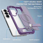 For Samsung Galaxy S26 Ultra Magnetic Case Kickstand PC + TPU Skin Touch Phone Cover