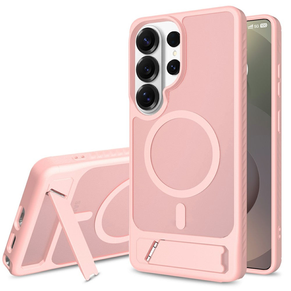For Samsung Galaxy S26 Ultra Magnetic Case Kickstand PC + TPU Skin Touch Phone Cover