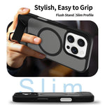Til iPhone 16 Pro Magnetisk Cover med Stander PC + TPU Skin Touch Telefoncover