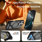 Til iPhone 16 Pro Magnetisk Cover med Stander PC + TPU Skin Touch Telefoncover