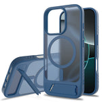 Til iPhone 16 Pro Magnetisk Cover med Stander PC + TPU Skin Touch Telefoncover