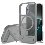Til iPhone 16 Pro Magnetisk Cover med Stander PC + TPU Skin Touch Telefoncover
