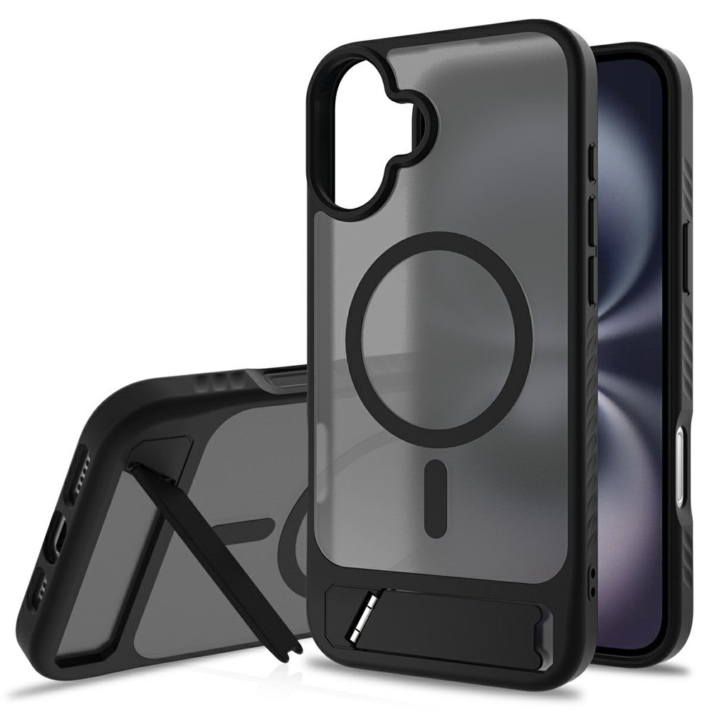 Magnetiskt skal för iPhone 16 Plus med stödfunktion PC + TPU-hud med pekskärm