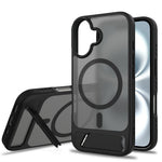 For iPhone 16 Magnetic Case Kickstand PC + TPU Skin Touch Phone Cover