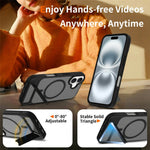 For iPhone 16 Magnetic Case Kickstand PC + TPU Skin Touch Phone Cover