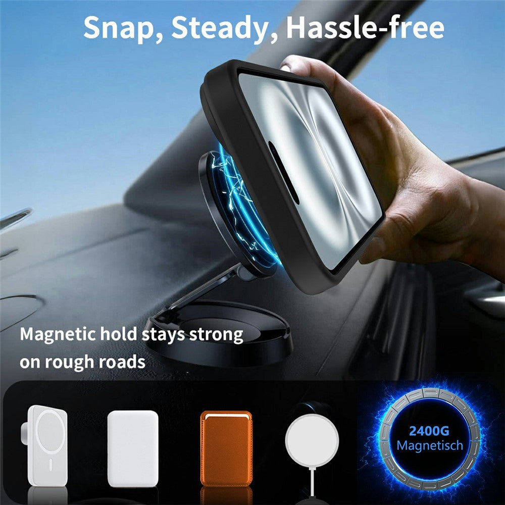 For iPhone 16 Magnetic Case Kickstand PC + TPU Skin Touch Phone Cover