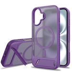 For iPhone 16 Magnetic Case Kickstand PC + TPU Skin Touch Phone Cover