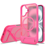 For iPhone 16 Magnetic Case Kickstand PC + TPU Skin Touch Phone Cover