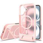 For iPhone 16 Magnetic Case Kickstand PC + TPU Skin Touch Phone Cover