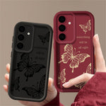 For Samsung Galaxy S25 Case Hollow Butterfly Pattern Shockproof Precision Camera Protection TPU Phone Cover