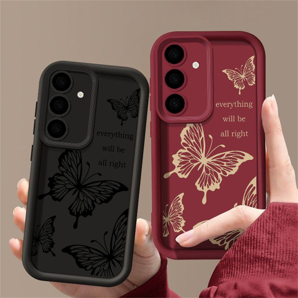 For Samsung Galaxy S25 Case Hollow Butterfly Pattern Shockproof Precision Camera Protection TPU Phone Cover