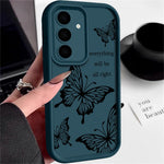 For Samsung Galaxy S25 Case Hollow Butterfly Pattern Shockproof Precision Camera Protection TPU Phone Cover