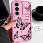 For Samsung Galaxy S25 Case Hollow Butterfly Pattern Shockproof Precision Camera Protection TPU Phone Cover