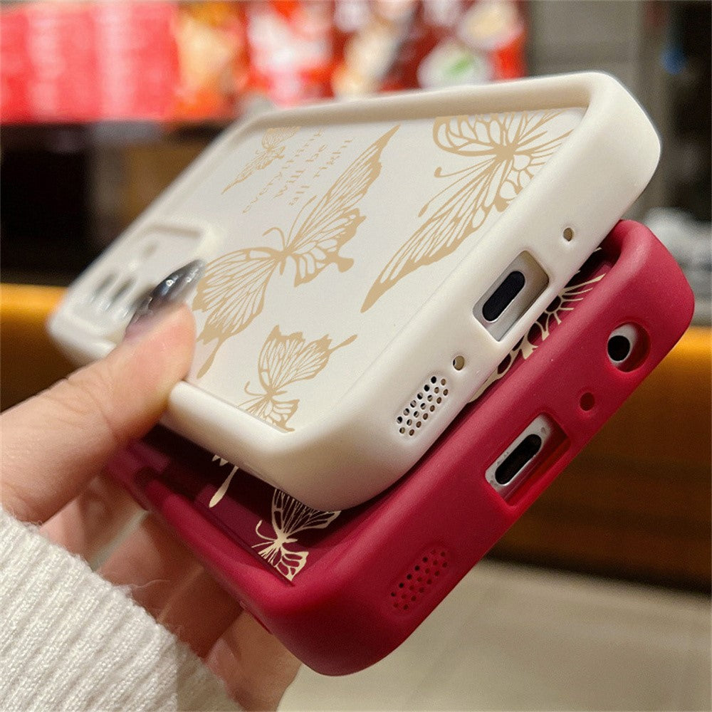 Til Samsung Galaxy A55 5G Cover Hult Sommerfuglemønster Stødsikkert Præcisions Kamerabeskyttelse TPU Telefoncover
