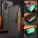 Samsung Galaxy A18 5G / A18 4G A17 5G / A17 4G / A26 5G / A16 5G / A16 4G Plånboksfodral Extern kortplats Magnetiskt stängande lädermobilskal