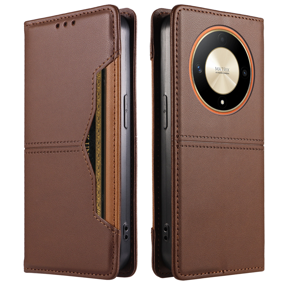 Honor X9b 5G / Honor Magic6 Lite 5G / Honor X50 GT 5G / Honor X50 Pro 5G / Honor X50 5G Plånboksfodral med externt korthållare, magnetisk stängning, läderfodral