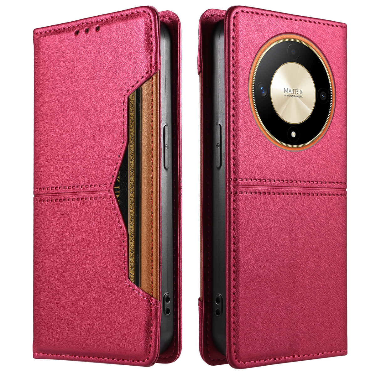 Honor X9b 5G / Honor Magic6 Lite 5G / Honor X50 GT 5G / Honor X50 Pro 5G / Honor X50 5G Plånboksfodral med externt korthållare, magnetisk stängning, läderfodral