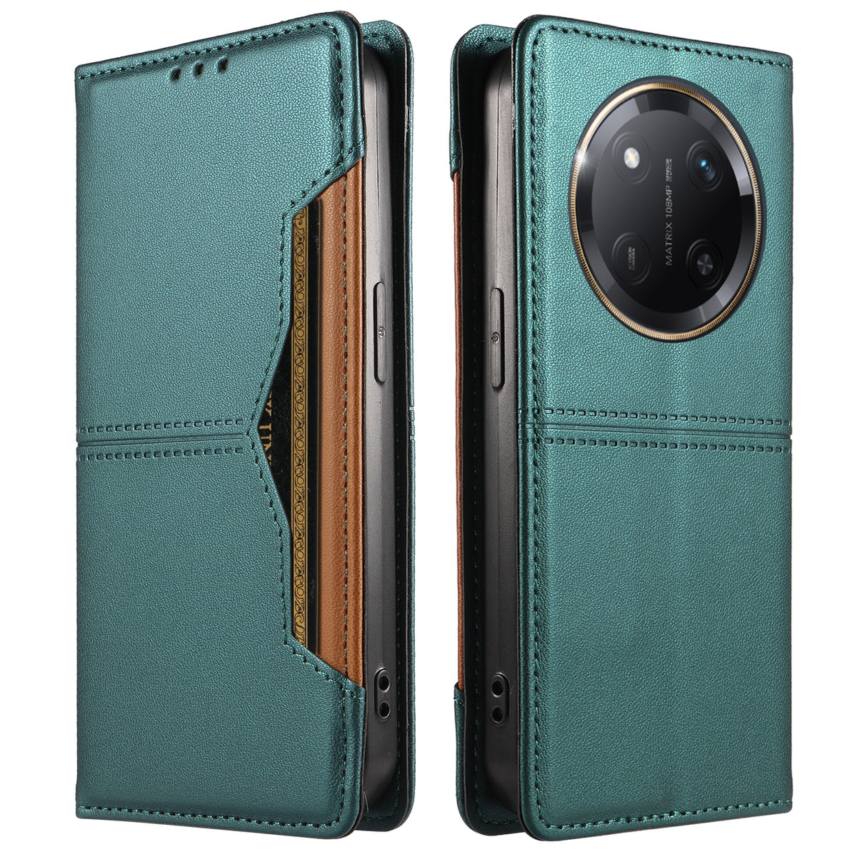 Honor Magic7 Lite 5G / Honor X9c 5G / Honor X60 Pro 5G Plånboksfodral med externt korthållare, magnetisk stängning, läderfodral