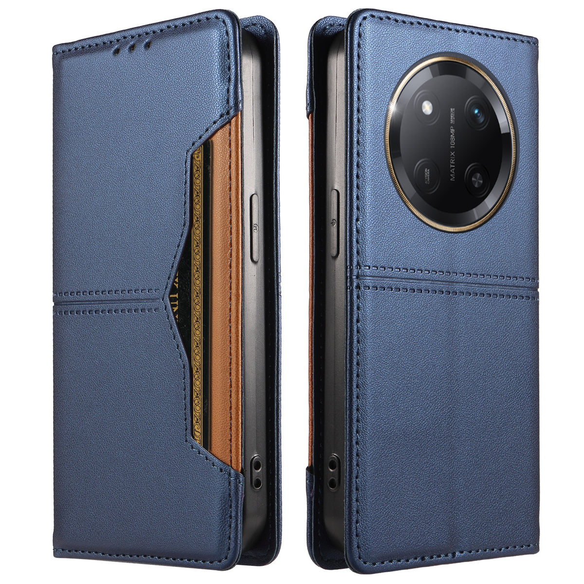 Honor Magic7 Lite 5G / Honor X9c 5G / Honor X60 Pro 5G Plånboksfodral med externt korthållare, magnetisk stängning, läderfodral