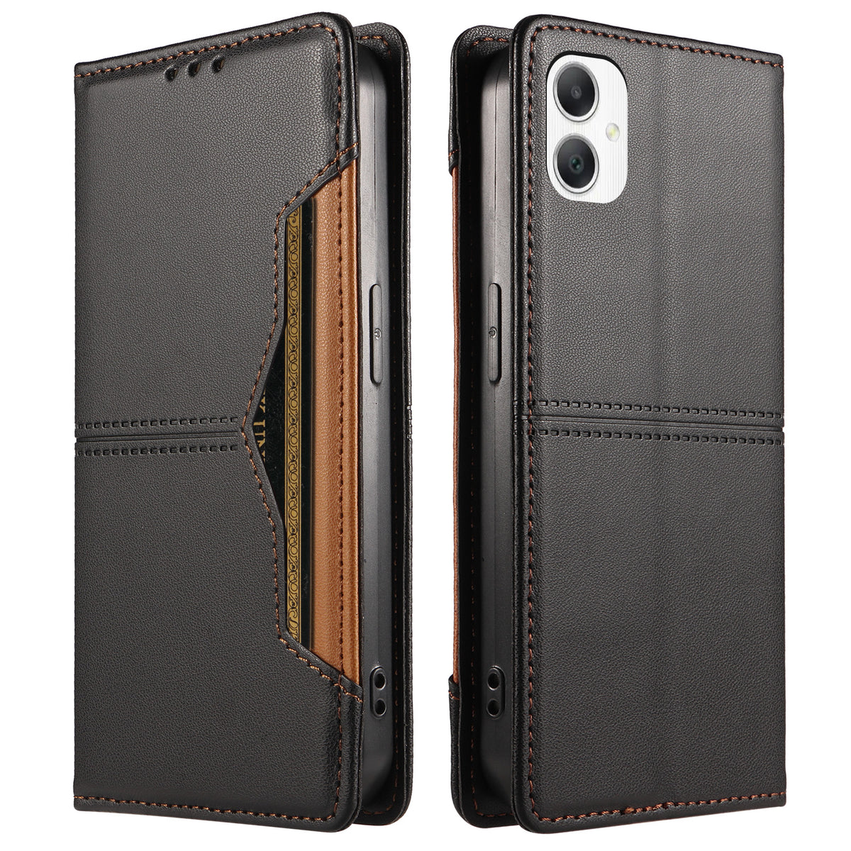 Samsung Galaxy A07 5G / A07 4G / A07s 4G / A06 4G / A06 5G / A08 5G / F06 5G / M06 5G Plånboksfodral Extern kortplats Magnetisk stängning Lädermobilskal
