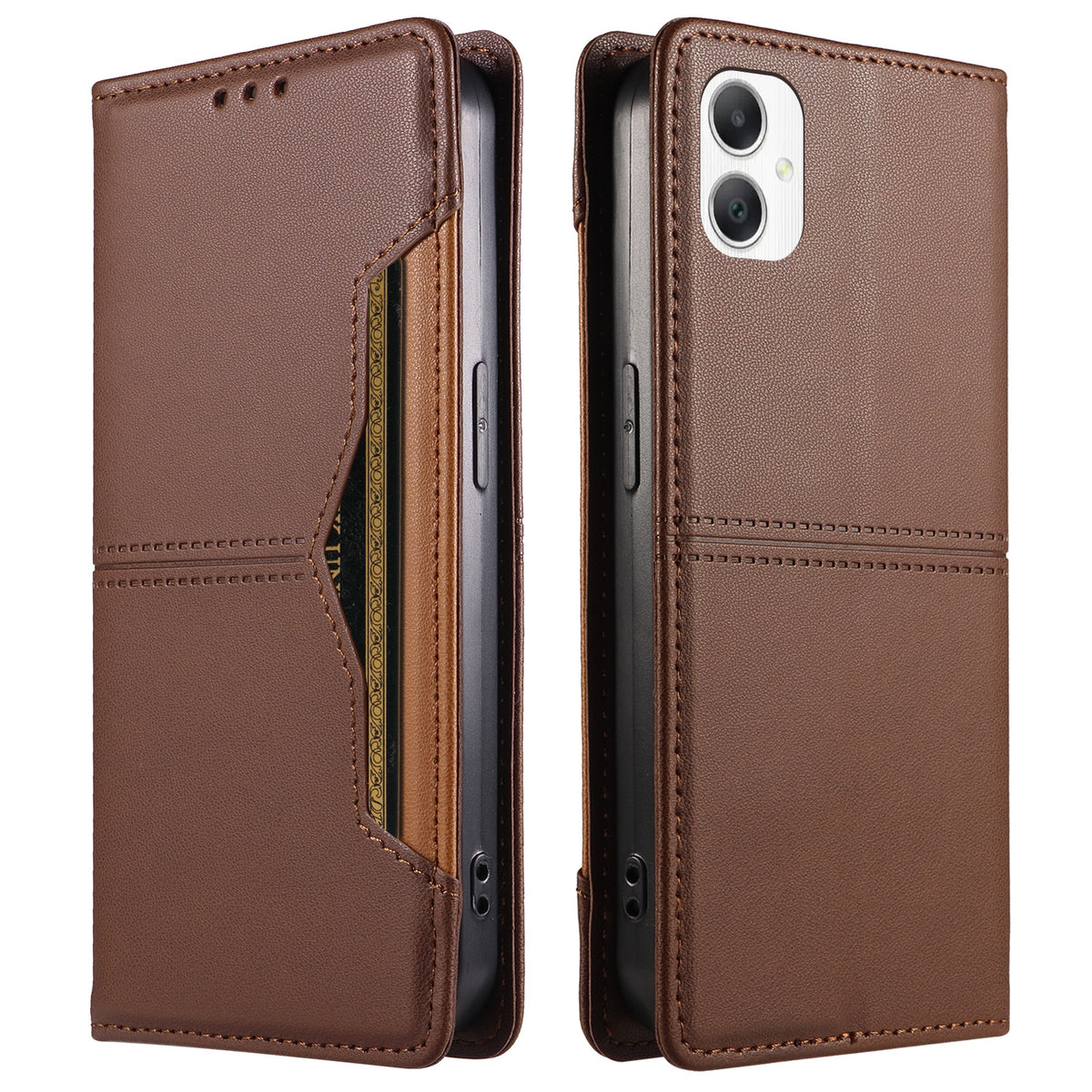 Samsung Galaxy A07 5G / A07 4G / A07s 4G / A06 4G / A06 5G / A08 5G / F06 5G / M06 5G Plånboksfodral Extern kortplats Magnetisk stängning Lädermobilskal