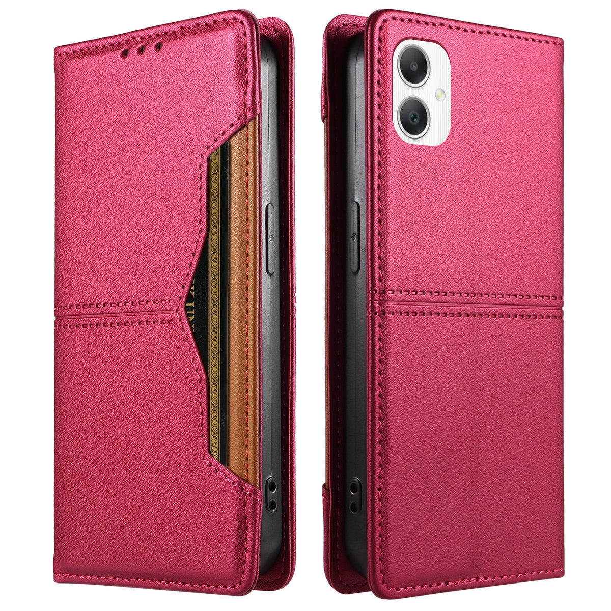 Samsung Galaxy A07 5G / A07 4G / A07s 4G / A06 4G / A06 5G / A08 5G / F06 5G / M06 5G Plånboksfodral Extern kortplats Magnetisk stängning Lädermobilskal