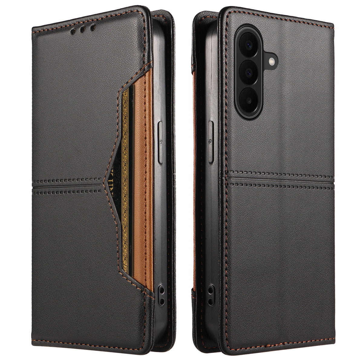 For Samsung Galaxy A27 5G Wallet Case External Card Slot Magnetic Closing Leather Phone Cover