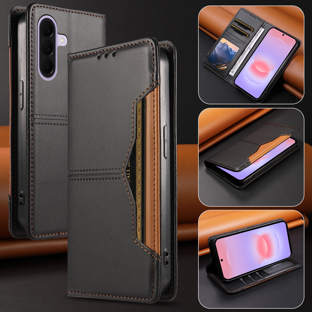 Til Samsung Galaxy A36 5G / Galaxy A37 5G Pung Etui Ekstern Kortplads Magnetisk Lukning Læder Telefoncover