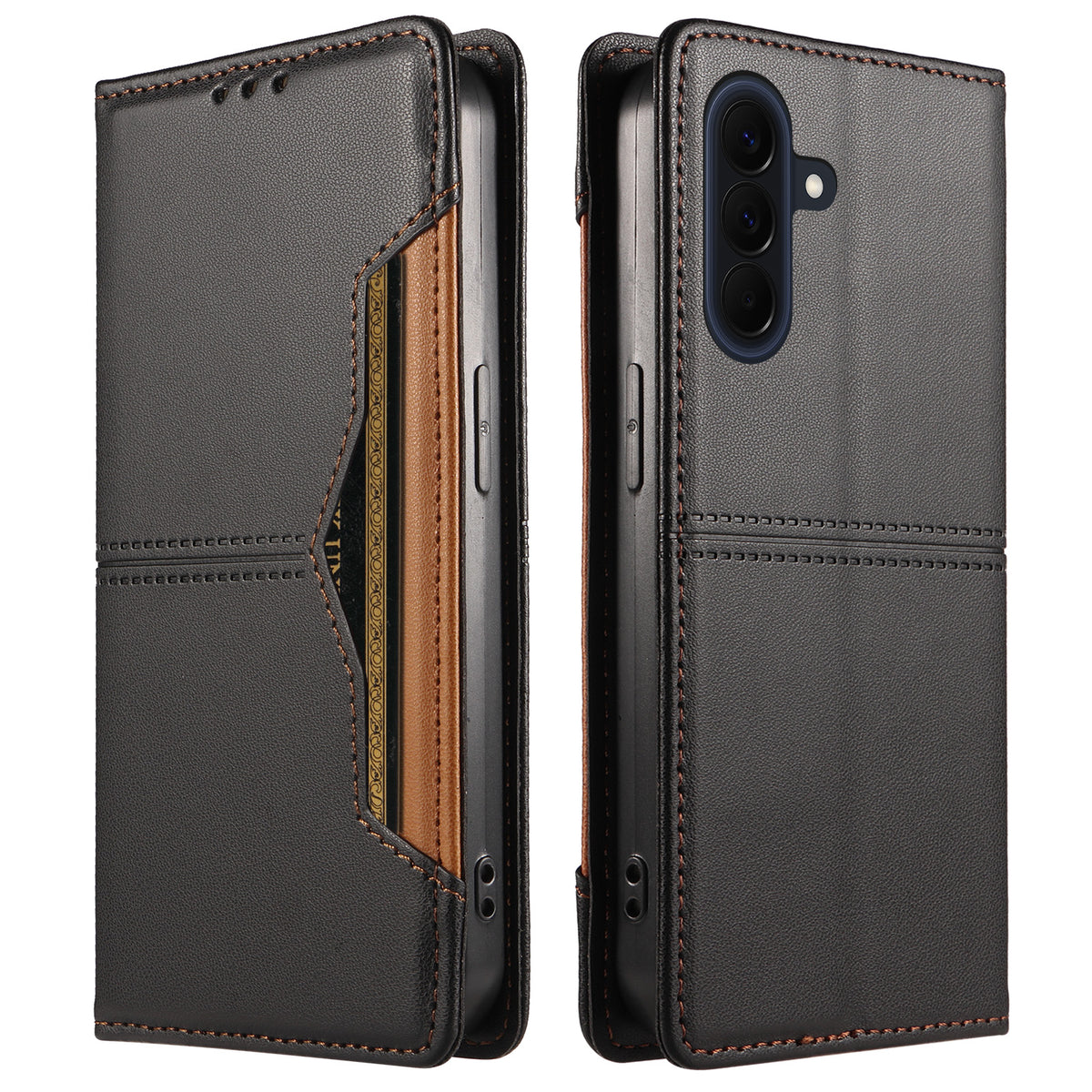 For Samsung Galaxy A57 5G Wallet Case External Card Slot Magnetic Closing Leather Phone Cover