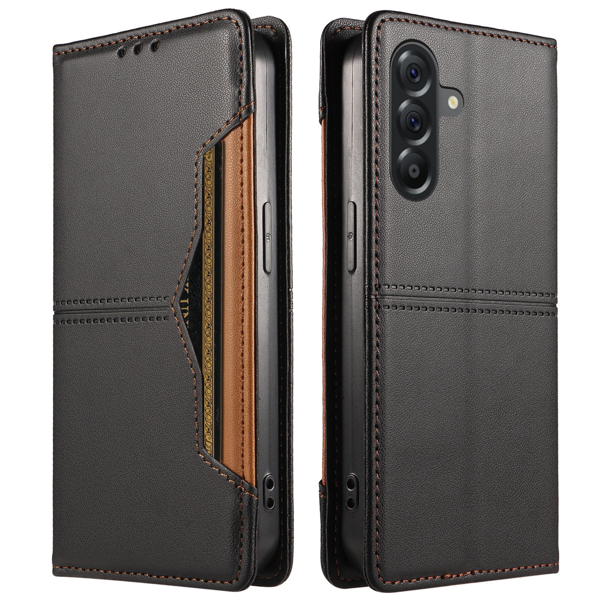 For Samsung Galaxy A56 5G Wallet Case External Card Slot Magnetic Closing Leather Phone Cover