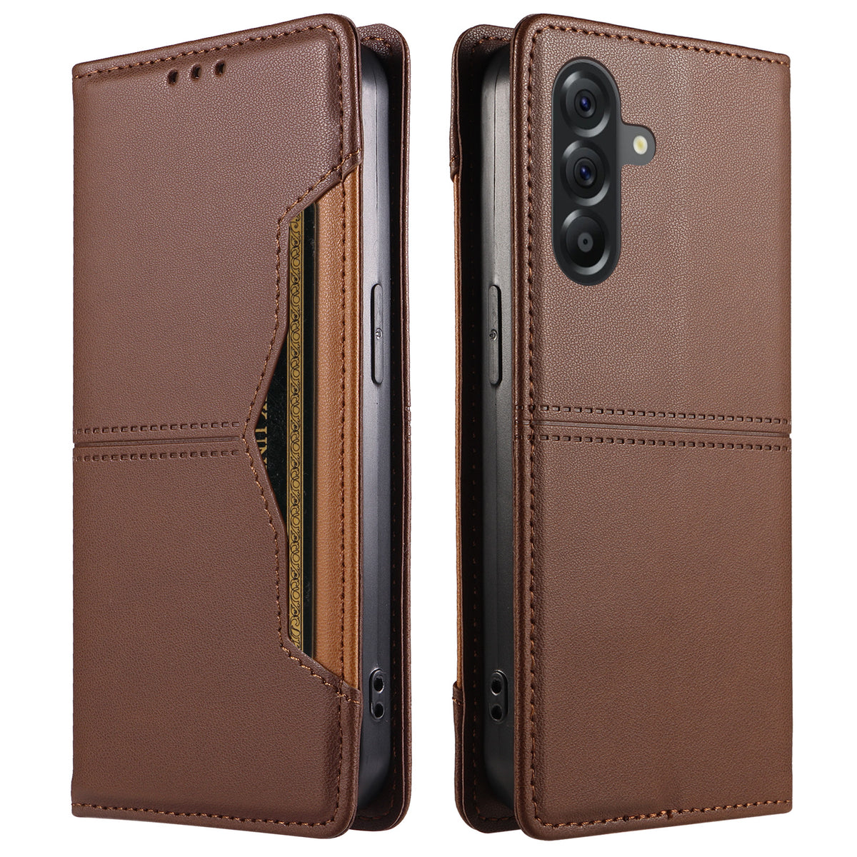 For Samsung Galaxy A56 5G Wallet Case External Card Slot Magnetic Closing Leather Phone Cover