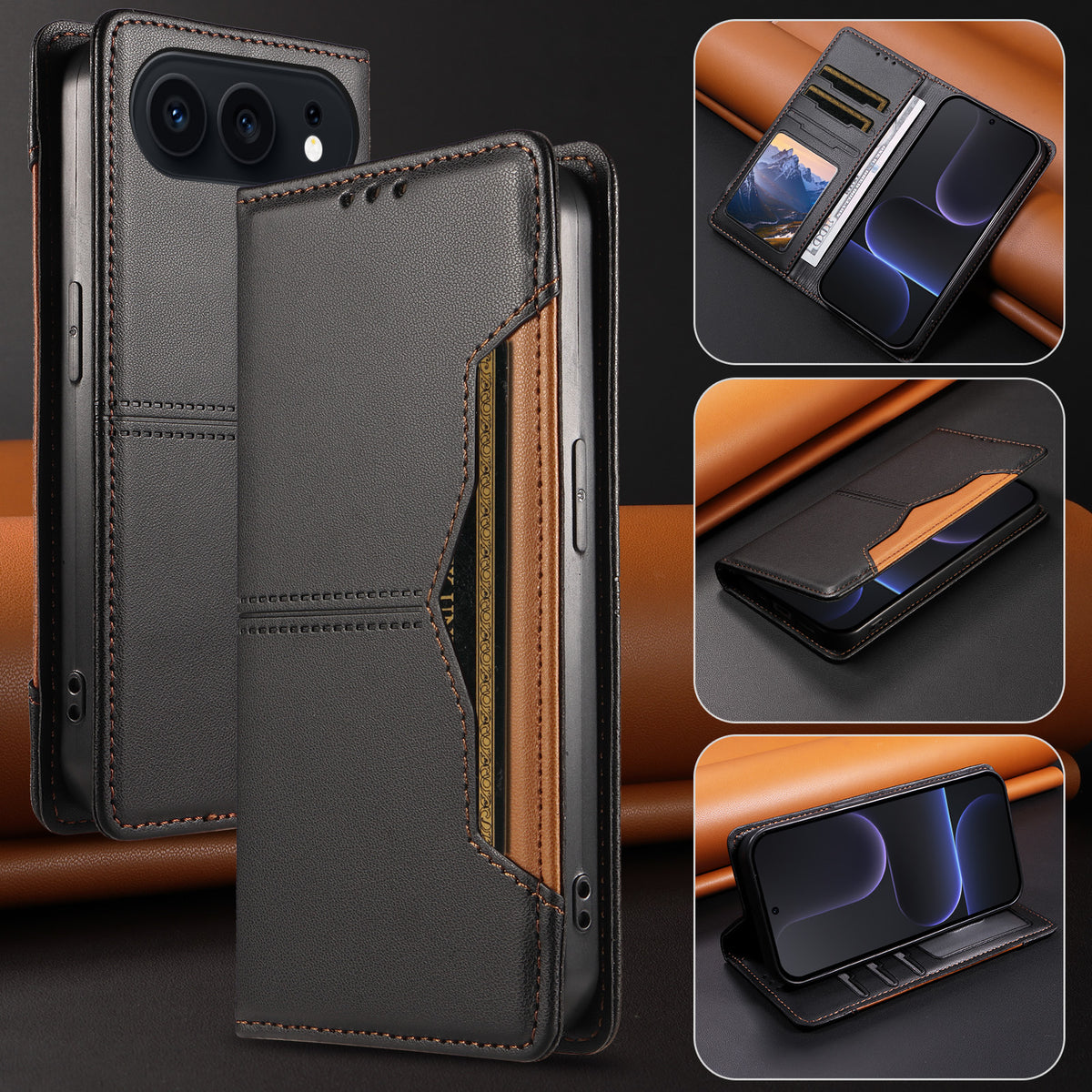 For Honor 500 Pro 5G / Honor 500 5G Wallet Case External Card Slot Magnetic Closing Leather Phone Cover