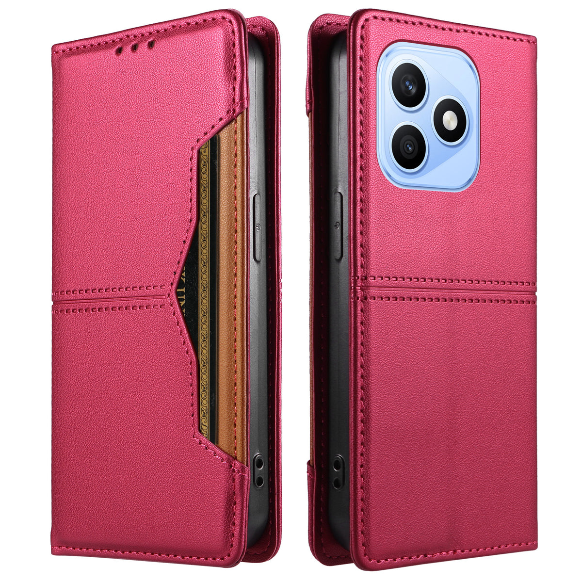 For Honor X8d 4G Wallet Case External Card Slot Magnetic Closing Leather Phone Cover