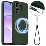 For Honor X7e Plus 5G / Honor 600 Smart 5G Magnetic Case Anti-Drop Liquid Silicone Phone Cover with Lanyard