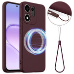 For Honor X7e Plus 5G / Honor 600 Smart 5G Magnetic Case Anti-Drop Liquid Silicone Phone Cover with Lanyard