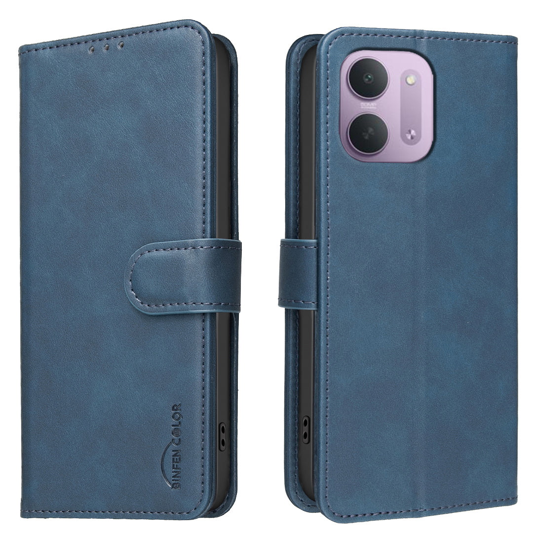 BINFEN COLOR til Xiaomi Redmi 15C 4G (Global) (171 mm) / Xiaomi Poco C85 4G (171 mm) / Xiaomi Redmi 17C 5G, BF37-lædertegneboksetui med RFID-blokering