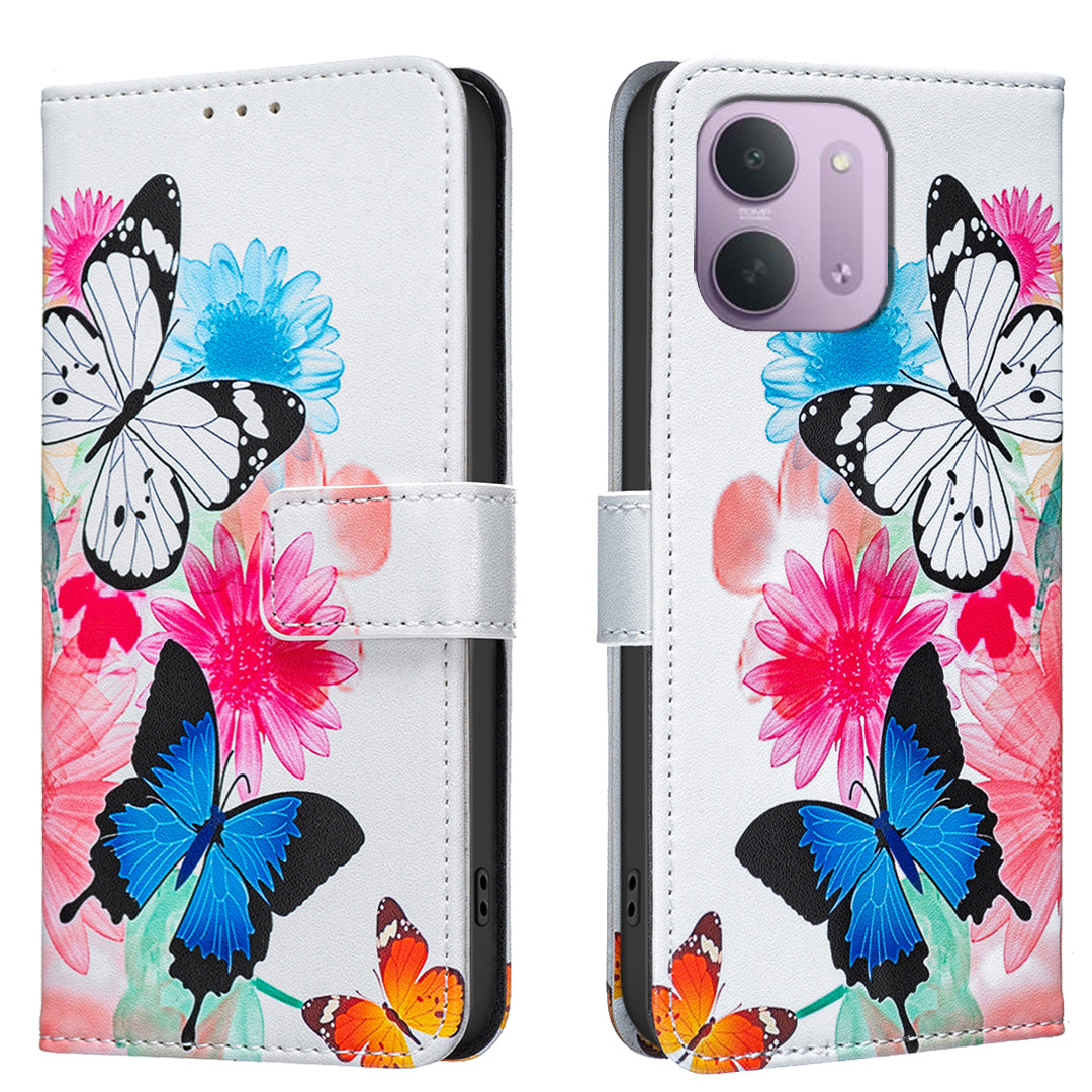 Xiaomi Redmi 15C 4G (Global) (171mm) / Xiaomi Poco C85 4G (171mm) / Xiaomi Redmi 17C 5G-skal, plånboksfodral, mönstertryck, mobilläder