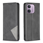 Xiaomi Redmi 15C 4G (Global) (171mm) / Xiaomi Poco C85 4G (171mm) / Xiaomi Redmi 17C 5G-skal, kortholder, geometrisk prægning, læderetui