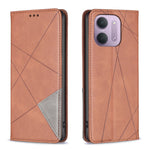 Xiaomi Redmi 15C 4G (Global) (171mm) / Xiaomi Poco C85 4G (171mm) / Xiaomi Redmi 17C 5G-skal, korthållare, geometriskt prägel, läderfodral