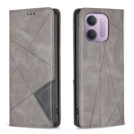 Xiaomi Redmi 15C 4G (Global) (171mm) / Xiaomi Poco C85 4G (171mm) / Xiaomi Redmi 17C 5G-skal, kortholder, geometrisk prægning, læderetui