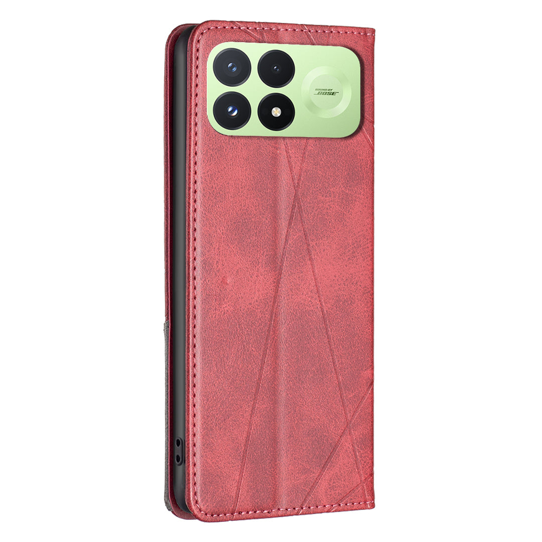 Xiaomi Poco F9 Pro 5G / Poco F8 Pro 5G / Redmi K100 Pro 5G (Kina) Fodral Korthållare Geometriskt Präglad Lädermobilskal