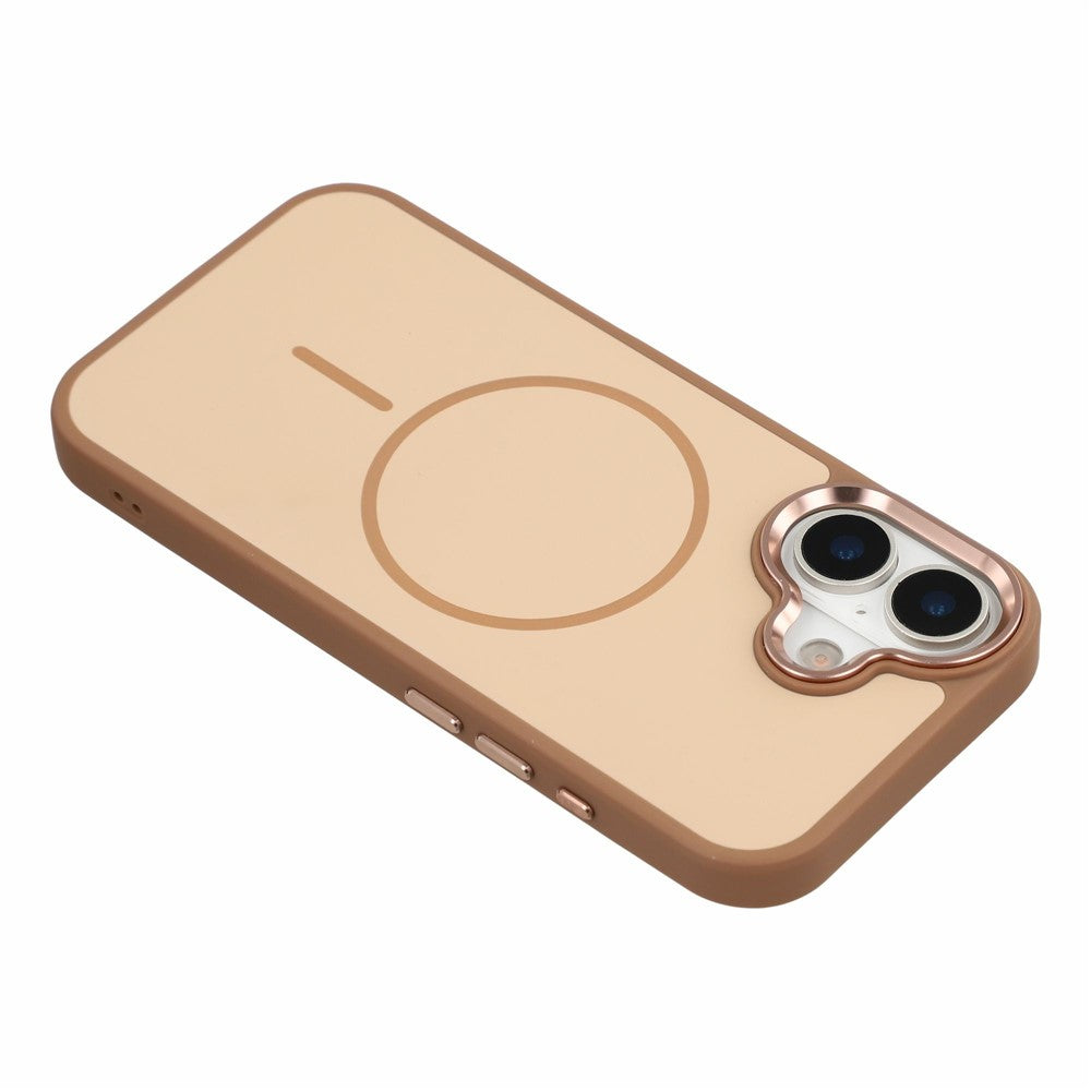 For iPhone 16 Magnetic Case Metallic Skin Feel PC + TPU Anti Drop Anti Scratch Phone Cover