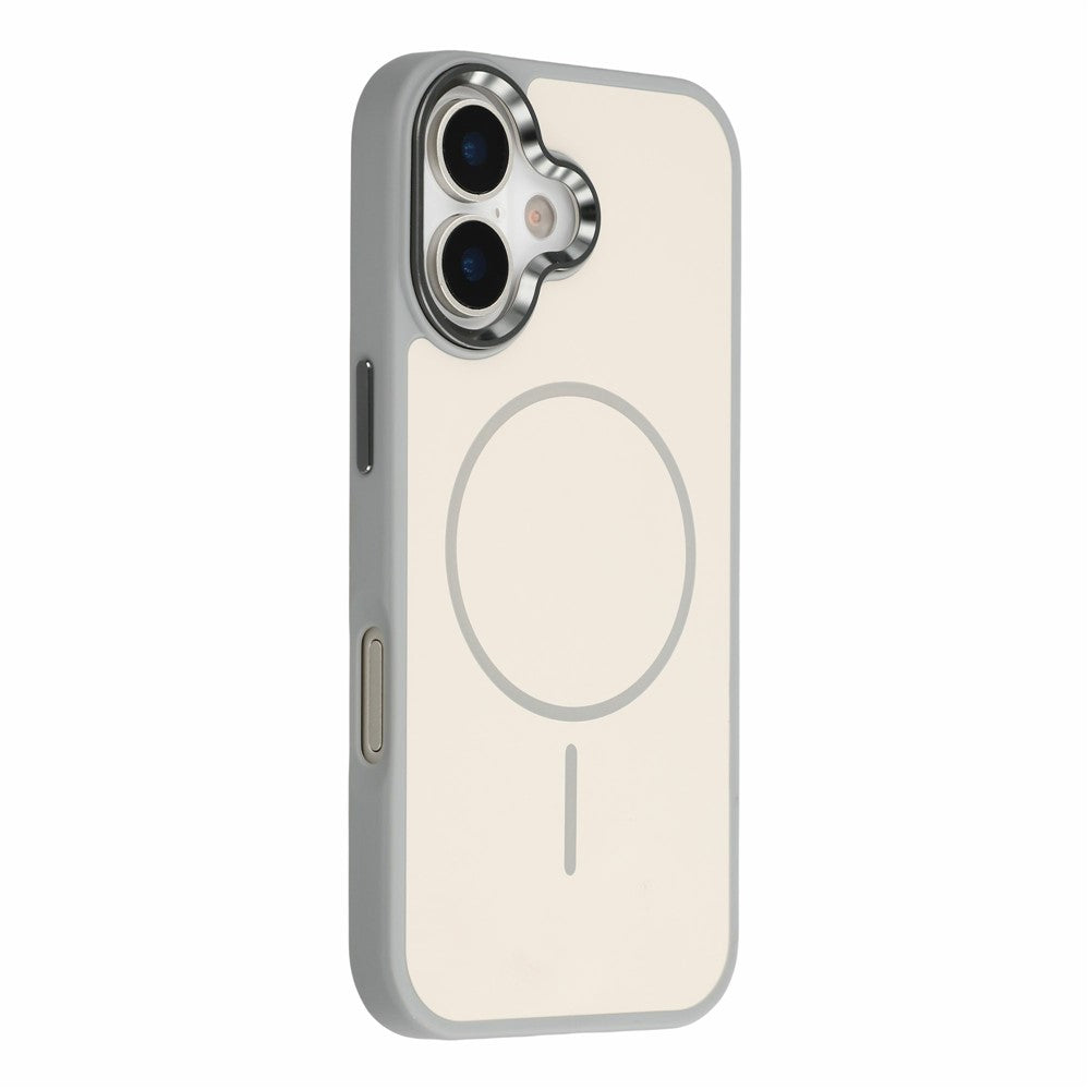 For iPhone 16 Magnetic Case Metallic Skin Feel PC + TPU Anti Drop Anti Scratch Phone Cover