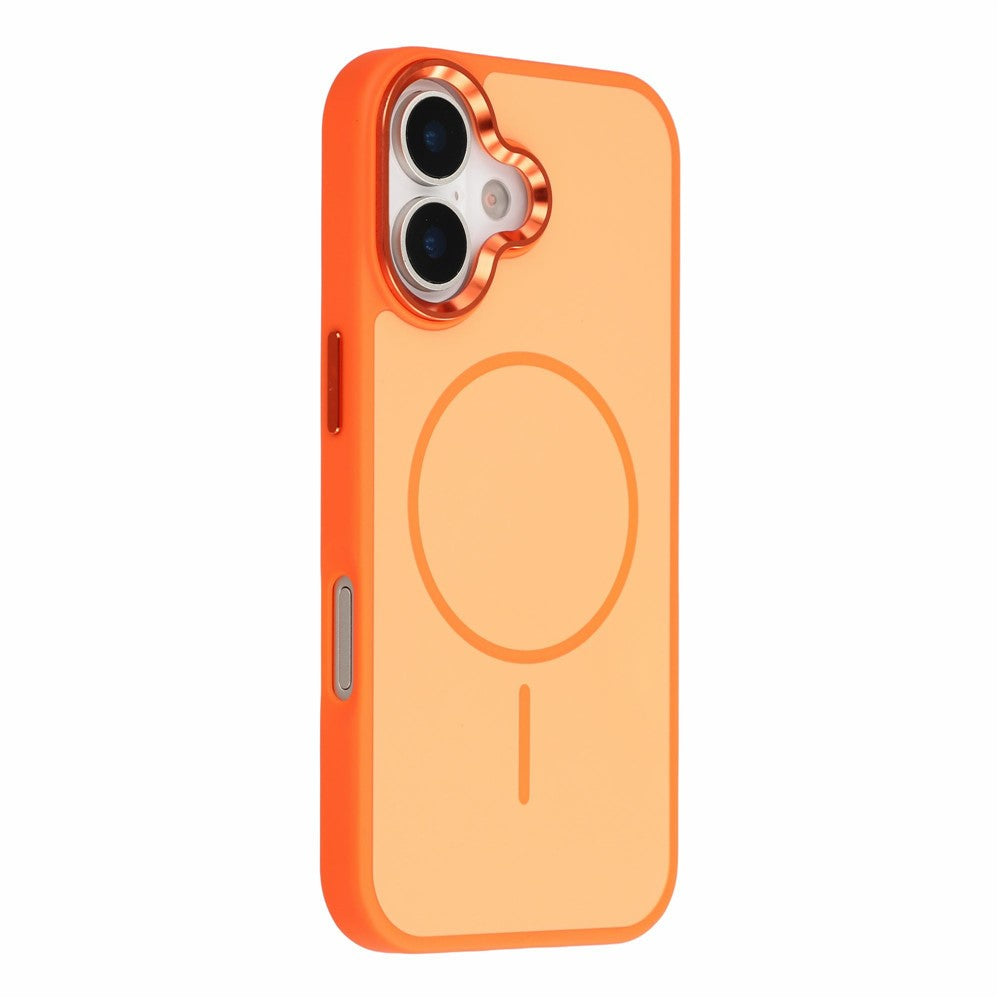 For iPhone 16 Magnetic Case Metallic Skin Feel PC + TPU Anti Drop Anti Scratch Phone Cover