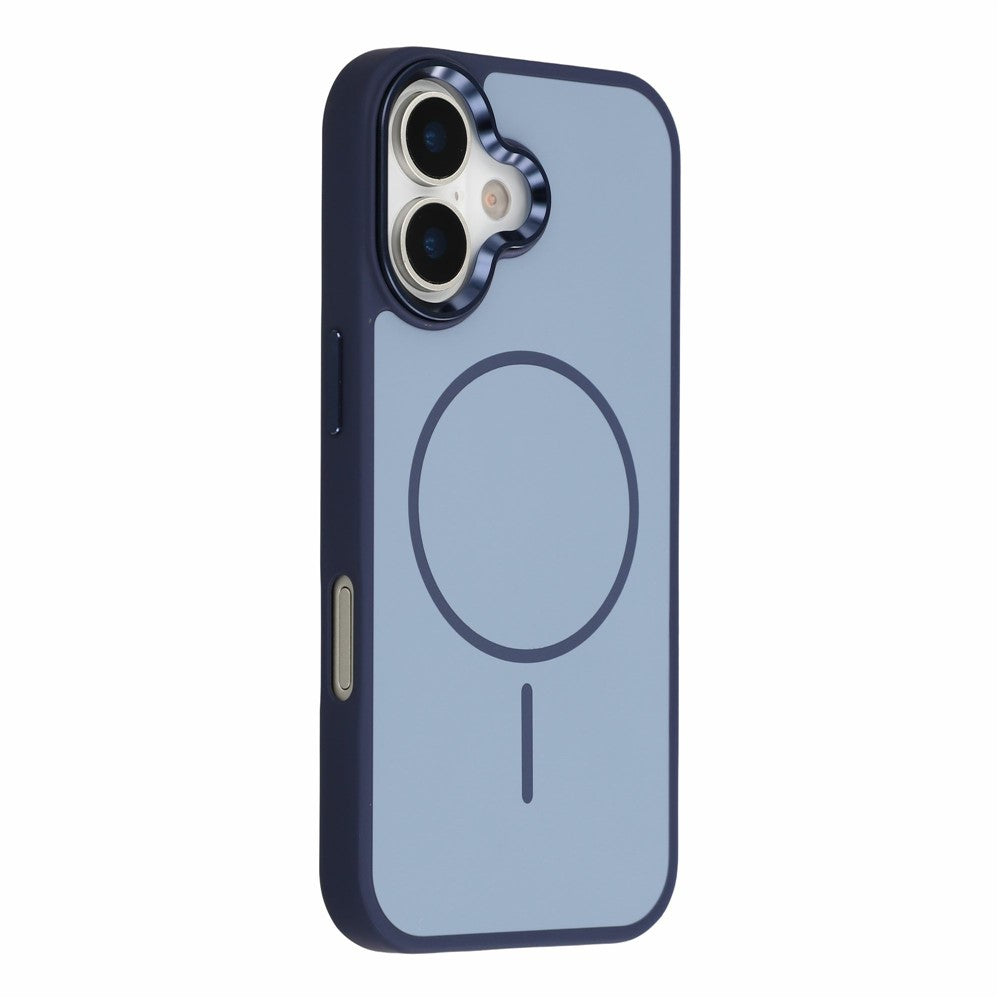 For iPhone 16 Magnetic Case Metallic Skin Feel PC + TPU Anti Drop Anti Scratch Phone Cover