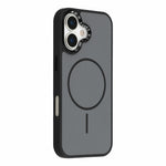 For iPhone 16 Magnetic Case Metallic Skin Feel PC + TPU Anti Drop Anti Scratch Phone Cover